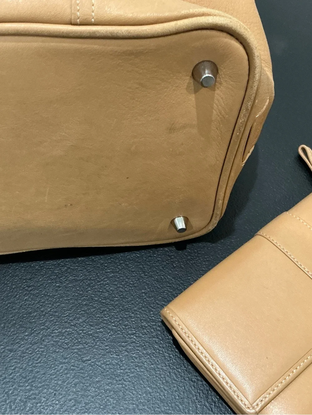 vintage Coach 5131 British tan glove leather tote bag plus matching wallet